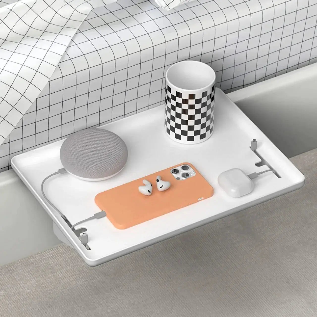 1 Bedside Shelf, Suitable For Bed, Dormitory, School, Home Storage Tray Storage Box, Bedside Table, Storage And Finishing