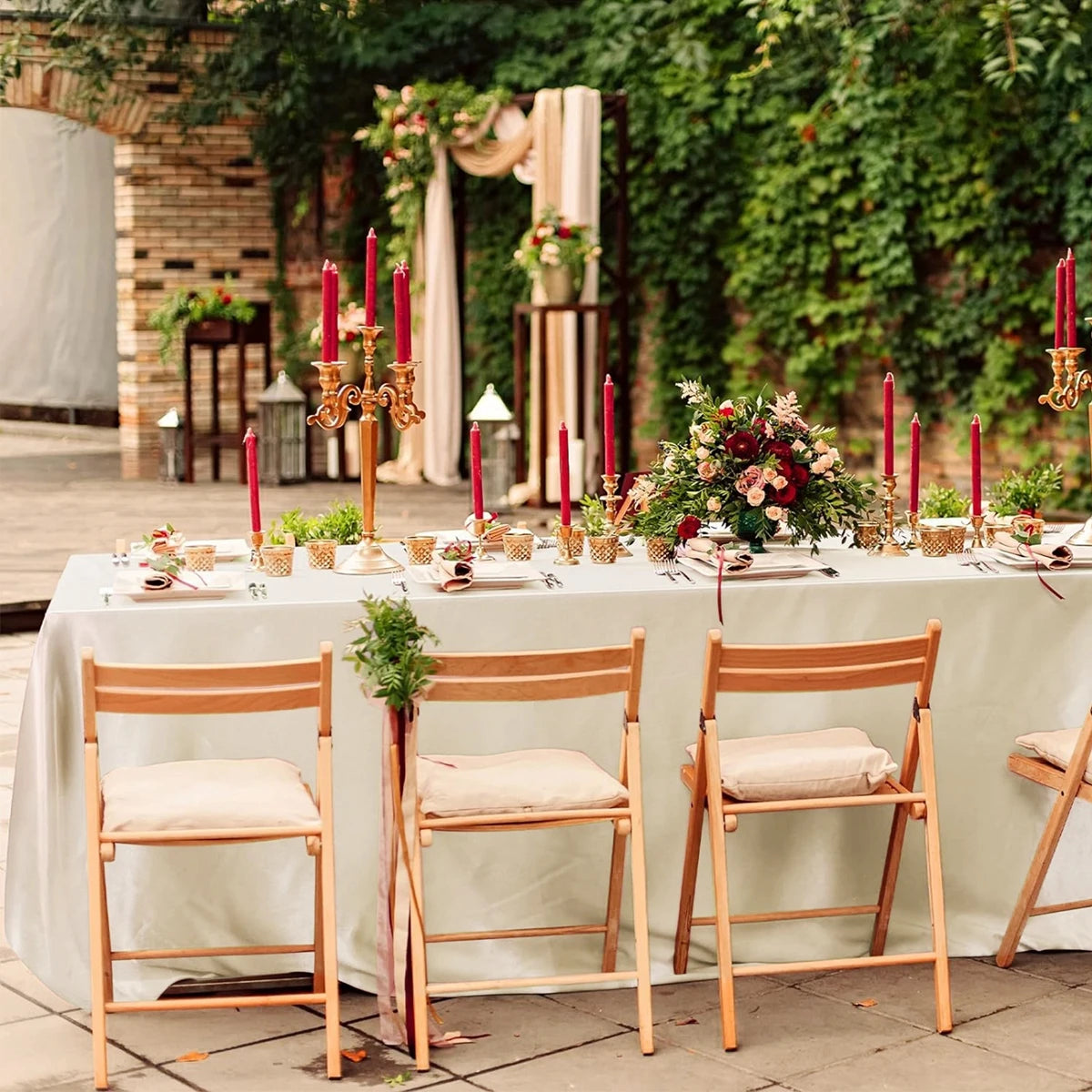 Rectangle Tablecloth Satin Table Cloth Bright Smooth White Pink Solid Color Table Cover Wedding Party Supplies Table Decors