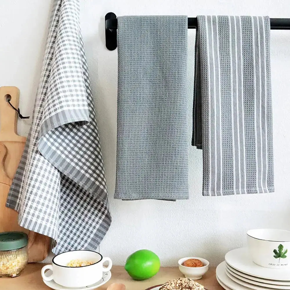 100% Cotton Waffle Weave Kitchen Dish Cloths, Ultra Soft Absorbent Quick Drying Dish Towels, Household Tableware Towels, 3-Pack