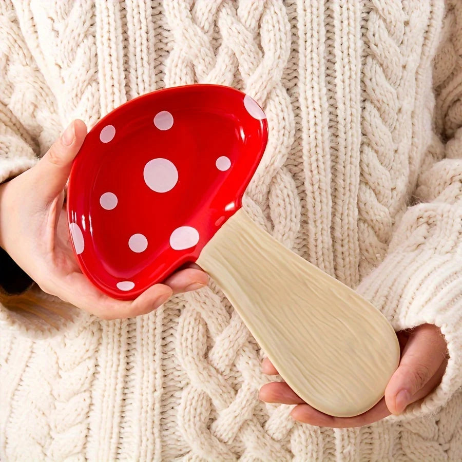 Modern Creative Mushroom Spoon Rest Heat Resistant Kitchen Dishware High Aesthetic Dining Tableware