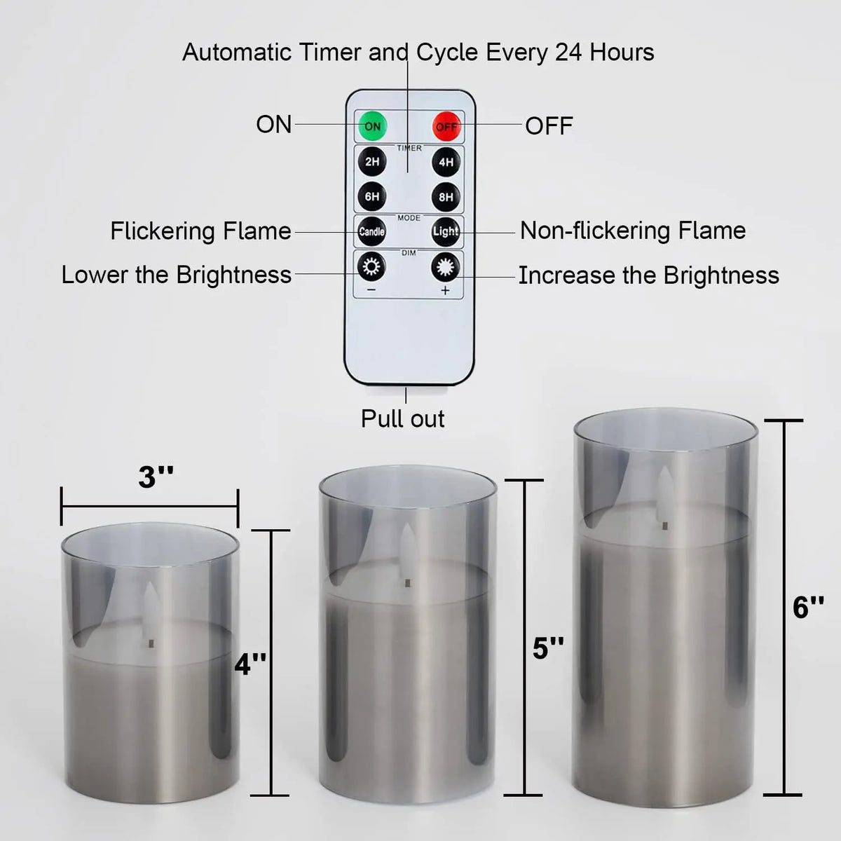 Flameless Electronic Candles With Remote Timer Flickering LED Pillar Candles Fake Candles for Home Wedding Festival Restaurant