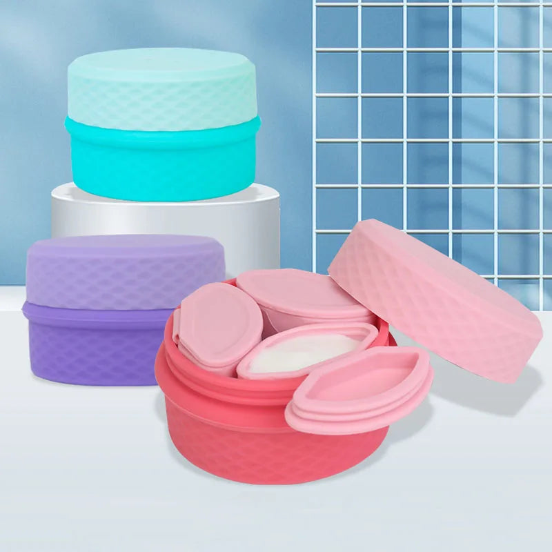 Silicone Cosmetic Storage Box Waterproof Dustproof Jewelry Storage Box Pill Organizer Beauty Makeup Organizer Skin Care Storage