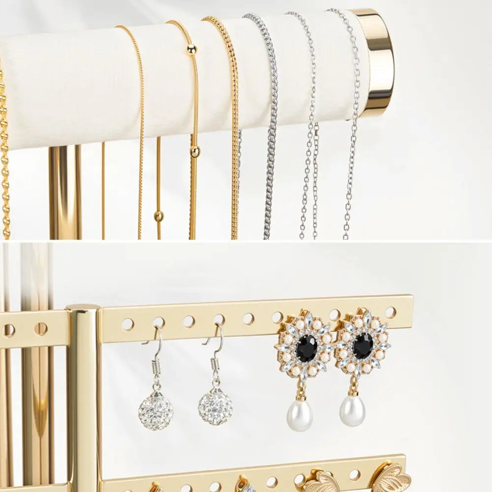 3 Tier Bracelet Holder Display Storage Detachable T Bar Velvet Bracelet Rack Metal Jewelry Holder Organizer