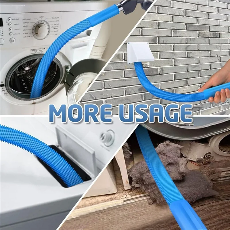 MOPHE-Dryer Vent Cleaner Kit 2 Pieces For Vacuum Cleaner Compatible Dryer Lint Brush And Vacuum Hose Attachment