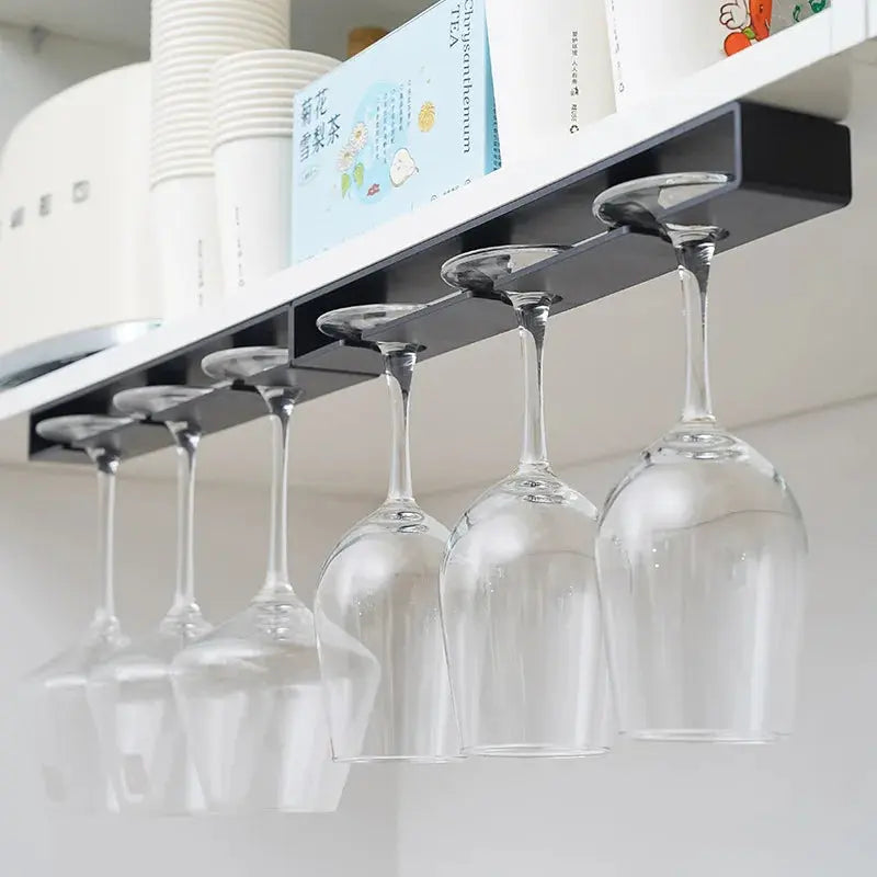 Living room kitchen punch-free goblet wine glass hanging rack upside down drain household red wine glass hanging rack
