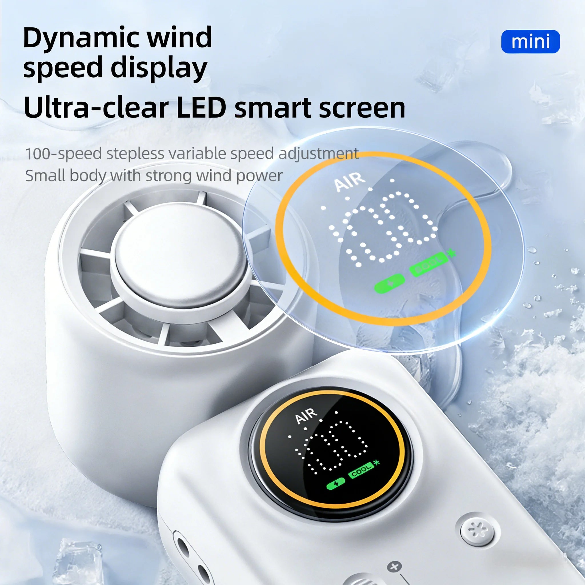Portable Mini Handheld Fan 4000mAh High Speed Cooling LED Display 100 Adjustable Settings USB Rechargeable Desk Fan Travel