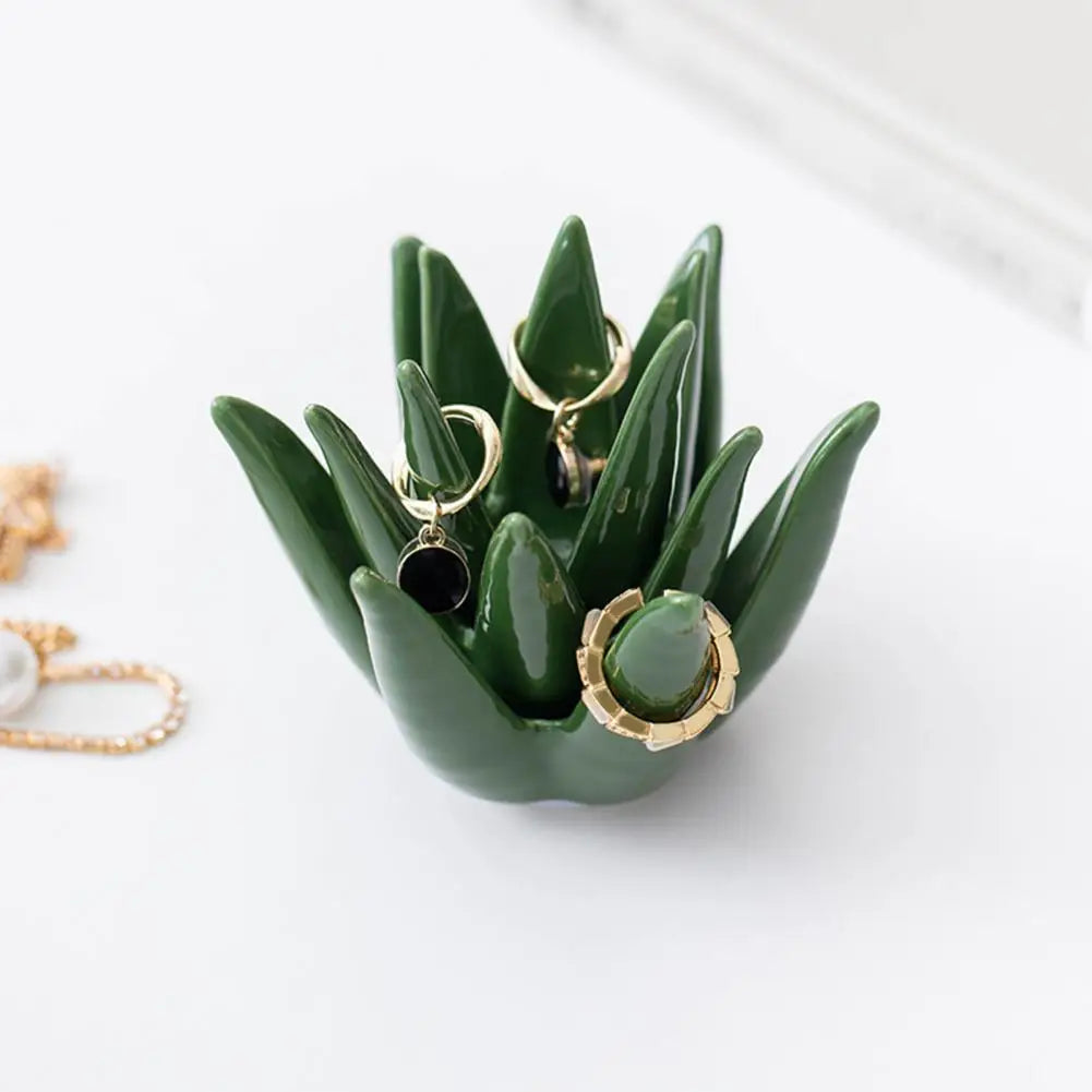 Creative Aloe-Shaped Jewelry Display Stand Rings Earrings Holder Jewelry Storage Rack Desk Decoration Aloe Vera Jewelry Rack