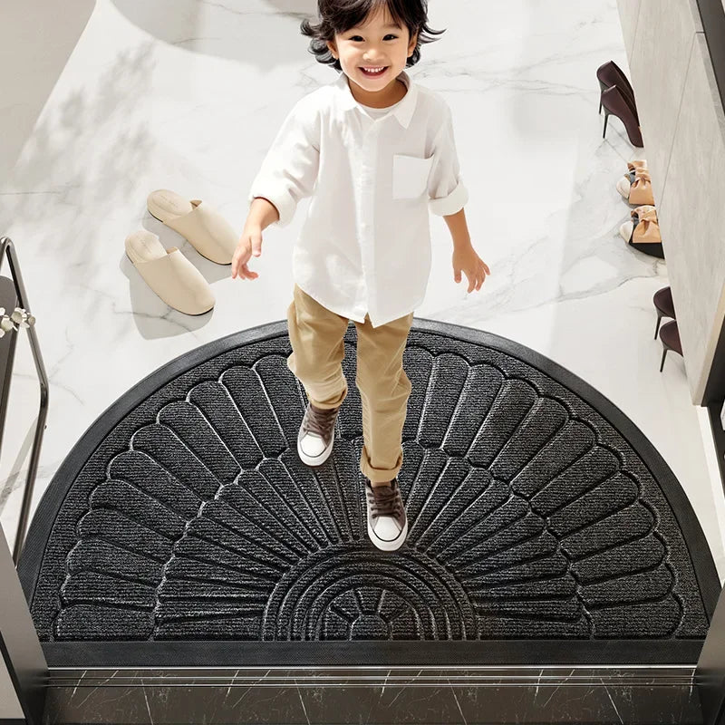 1pc Semicircular Durable Door Mat Outdoor Doormat Indoor Entrance Doormat-Non Slip Front Door Mat for Outside Inside Entryway