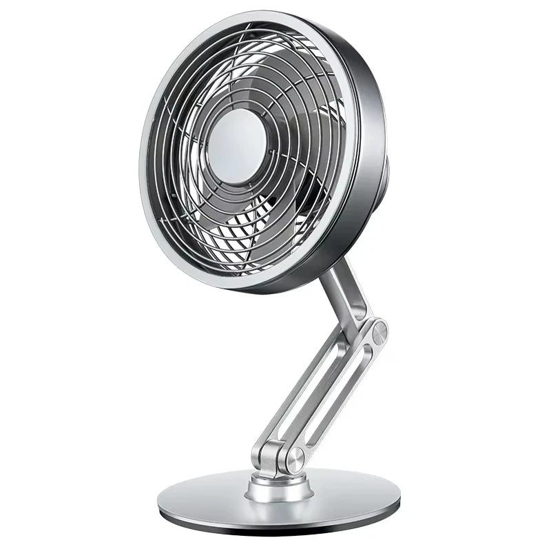 Metal USB Charging Mini Fan 360 Degree Rotation Folding Outdoor Desktop Creative Fan Aluminum Fan 3 Speed Adjustable Desk Fan