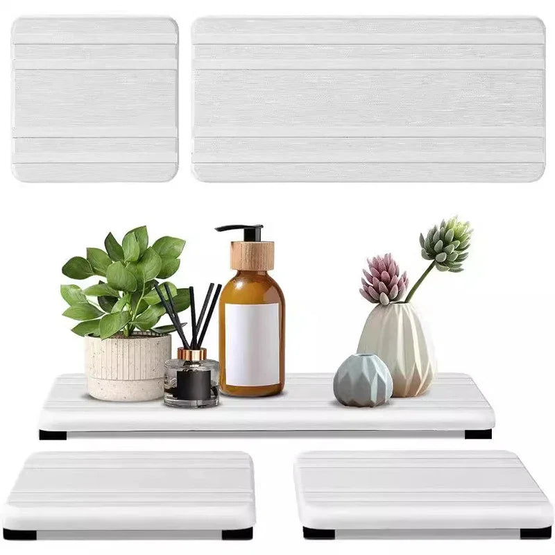 Large Water Absorbent Stone Tray Dry Tidy Diatomaceous Earth Sink Tray Instant Dry Sink Sponge Hand Soap Holder Bathroom