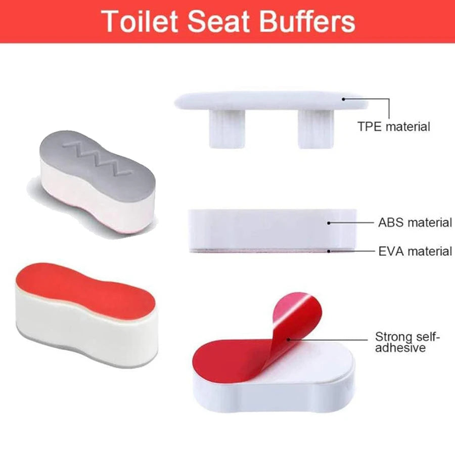 4PCS Universal Toilet Seat Protector Pads - Non-Slip Strong Adhesive Cushioned for Bidet, Elderly & Pregnancy Bathroom Safety Ac