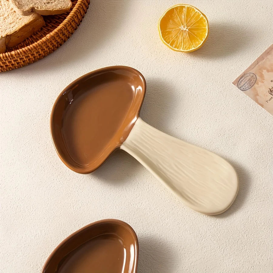 Modern Creative Mushroom Spoon Rest Heat Resistant Kitchen Dishware High Aesthetic Dining Tableware