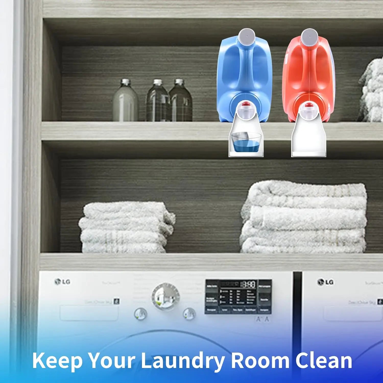 2pcs Laundry Detergent Cup Holders, Detergent Drip Dispenser Clip Tight on Laundry Bottle Spouts, No More Mess or Leaks
