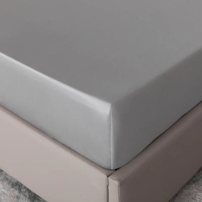 100% Bamboo Fitted Sheet with Elastic Band Smooth Cooling Bedsheet 1000 Thread Count Anti-slip Mattress Cover for Queen King Bed