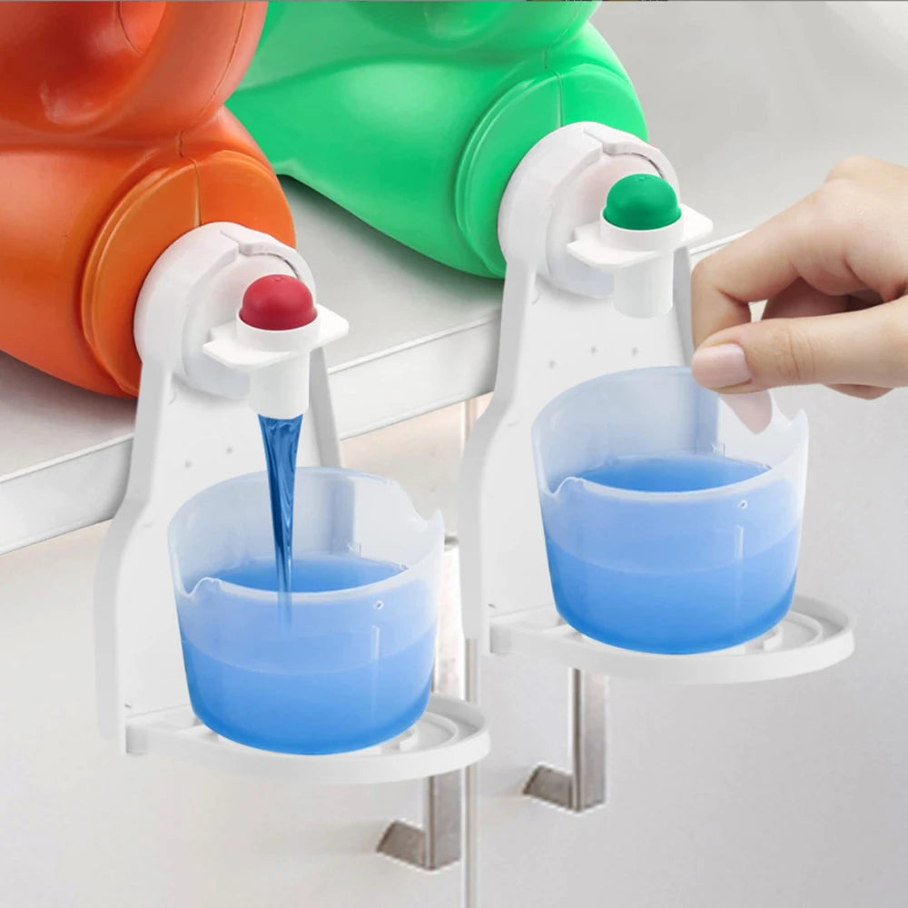 2pcs Laundry Detergent Cup Holders, Detergent Drip Dispenser Clip Tight on Laundry Bottle Spouts, No More Mess or Leaks