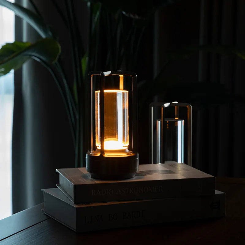 Aluminum Alloy Crystal Lamp LED Rechargeable Touch Table Lamp Restaurant Decoration Atmosphere Night Light Camping Creative Lamp