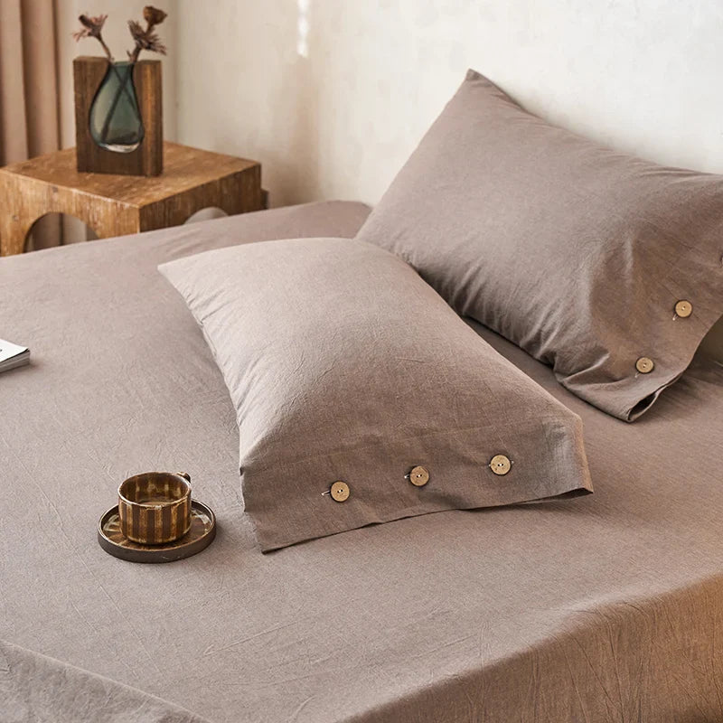 100% Cotton Pillowcase 2pcs Solid Color Pillow Cover Bedding Decorative Pillow Case PillowCase Cover Nordic Sling cushion covers