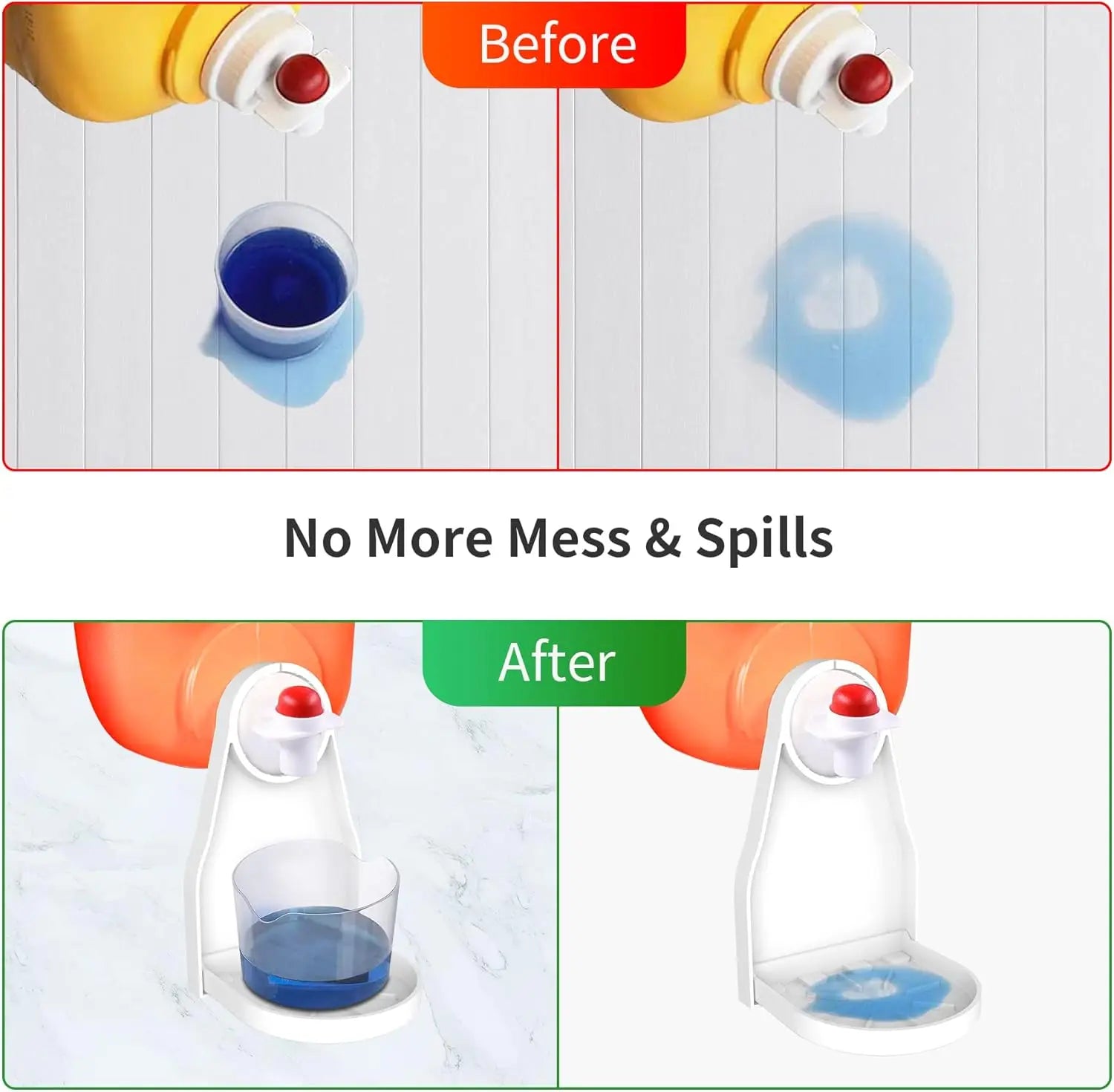 2pcs Laundry Detergent Cup Holders, Detergent Drip Dispenser Clip Tight on Laundry Bottle Spouts, No More Mess or Leaks