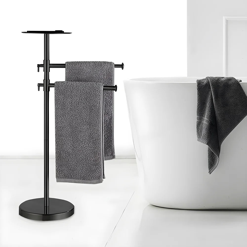 Floor Standing Base Luxury Hotel Towel Rack Holder Towel Storage Shelf Brush Gold Towel Bar