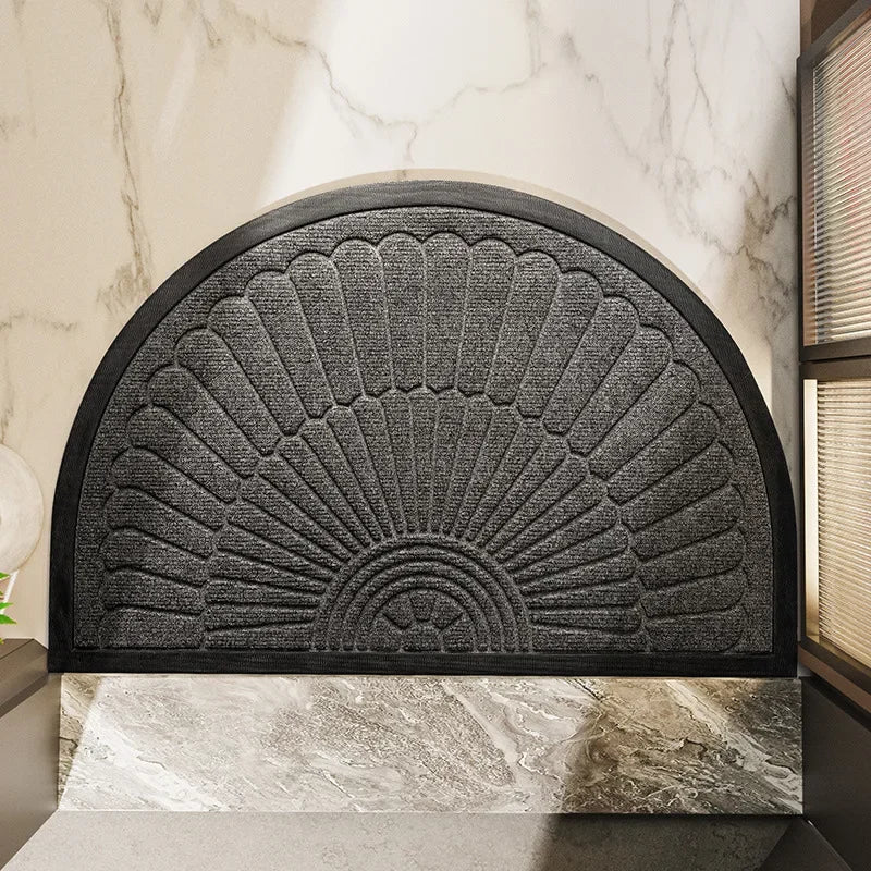 1pc Semicircular Durable Door Mat Outdoor Doormat Indoor Entrance Doormat-Non Slip Front Door Mat for Outside Inside Entryway