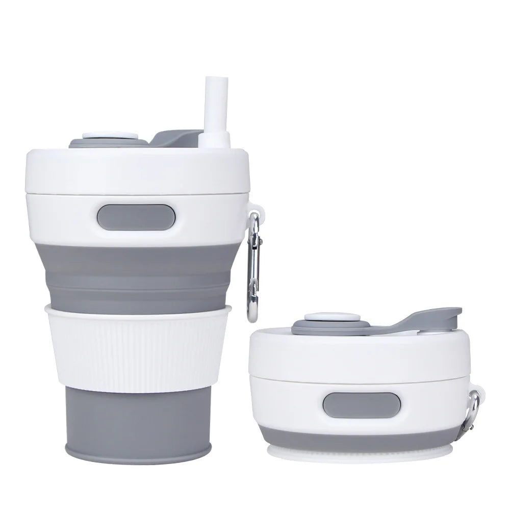Silicone Folding Cup 450ml Reusable Portable Telescopic Coffee Cups Outdoor Camping Travel Hiking Collapsible Cup Drinkware