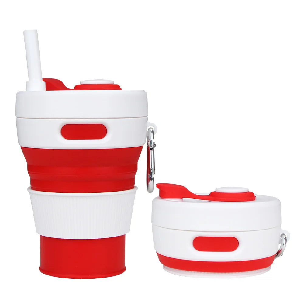 Silicone Folding Cup 450ml Reusable Portable Telescopic Coffee Cups Outdoor Camping Travel Hiking Collapsible Cup Drinkware