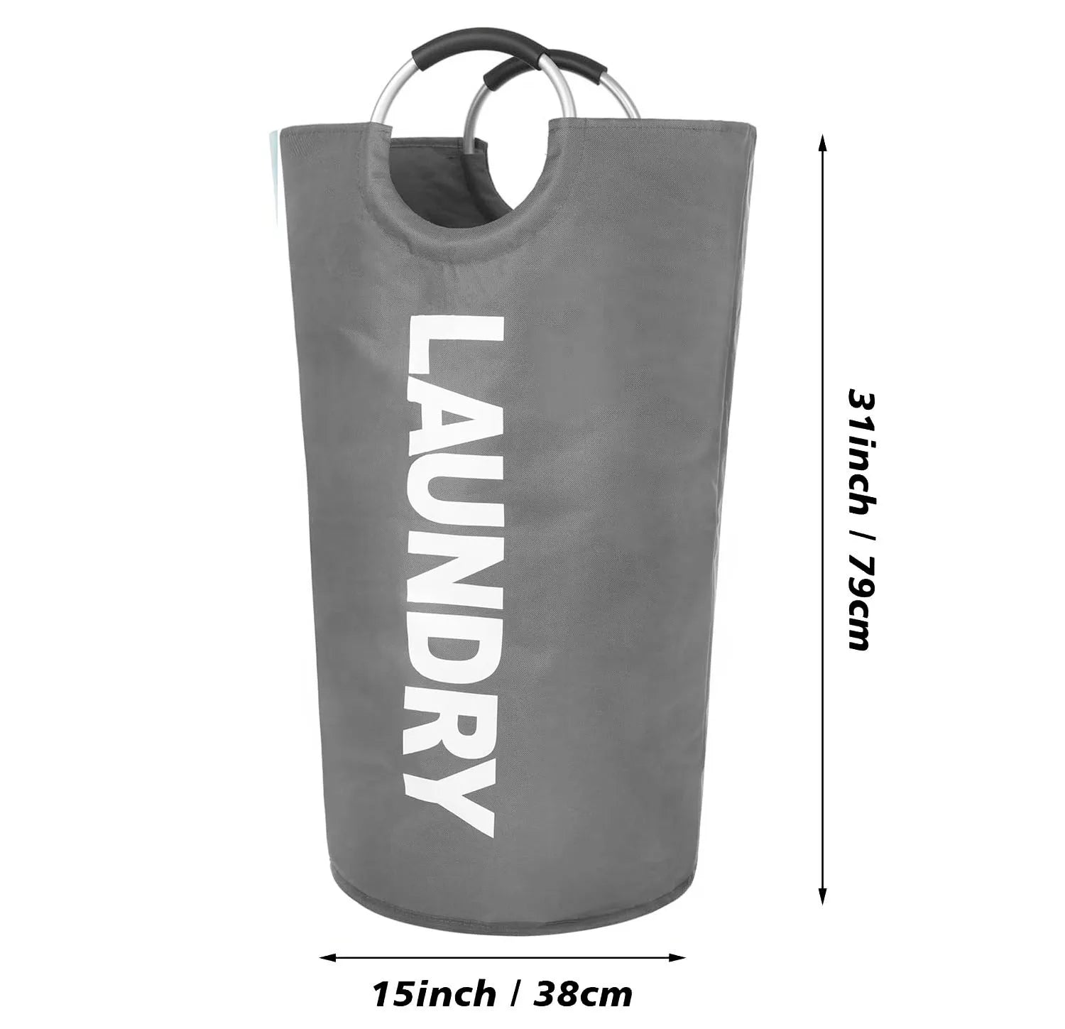 Large Laundry Basket, Laundry Hamper Stands Up Well, Laundry Bag with Padded Handles, Waterproof Clothes Bin Collapsible
