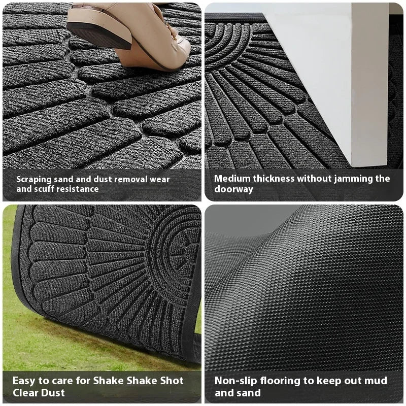 1pc Semicircular Durable Door Mat Outdoor Doormat Indoor Entrance Doormat-Non Slip Front Door Mat for Outside Inside Entryway