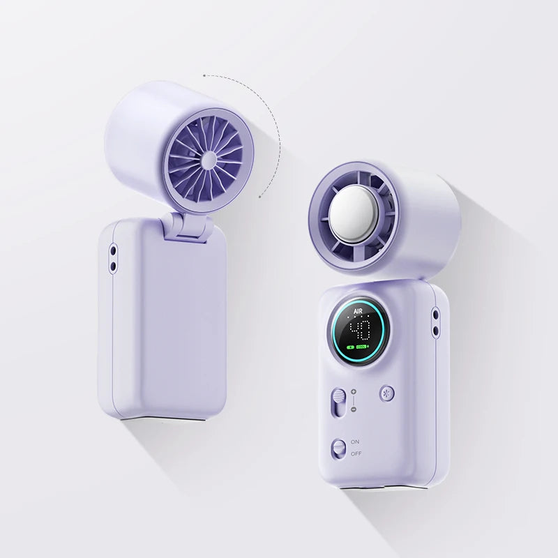 Portable Mini Handheld Fan 4000mAh High Speed Cooling LED Display 100 Adjustable Settings USB Rechargeable Desk Fan Travel