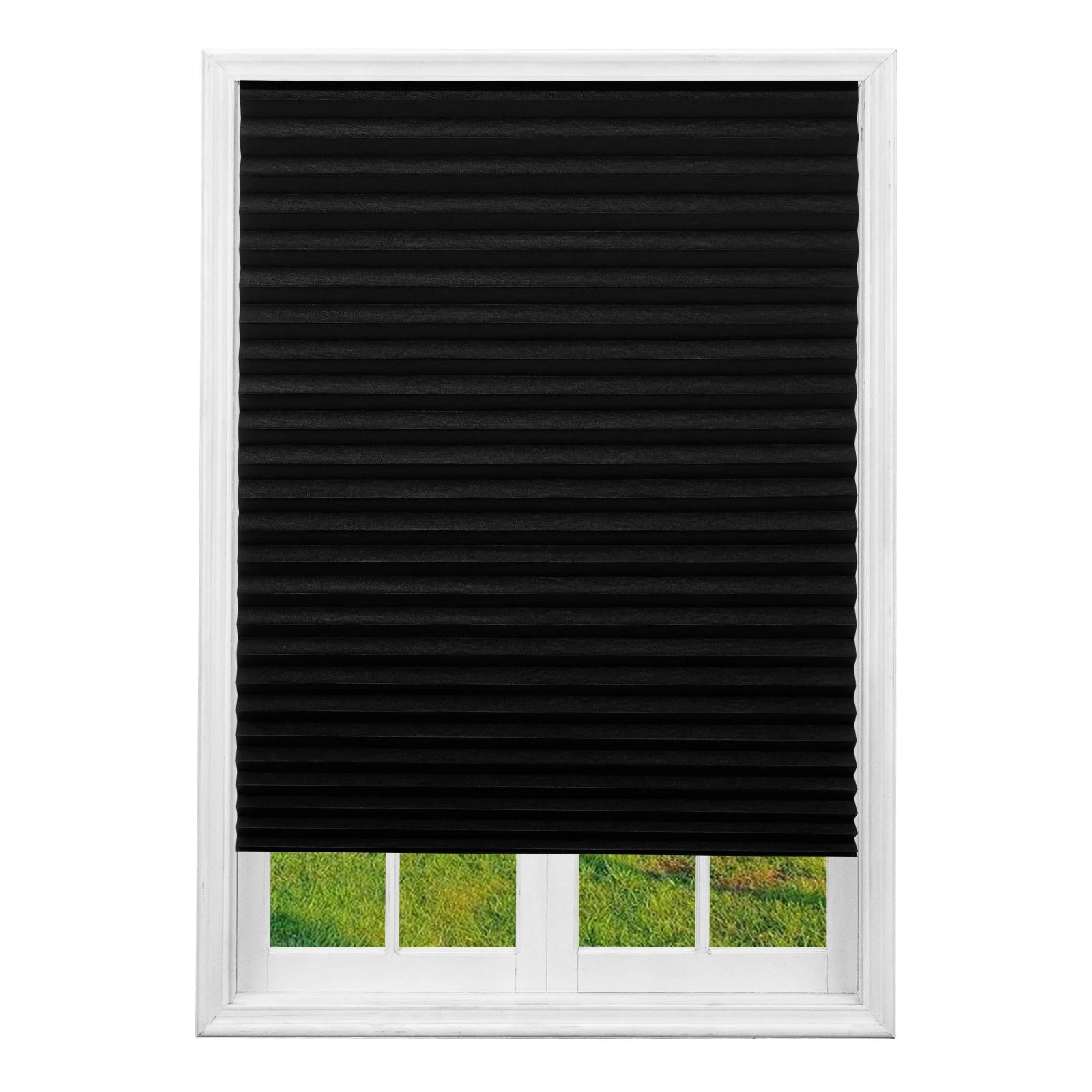 Window Blind Self Adhesive Pleated Blinds Cordless No Drill Light Filtering Bedoom Darkening Blackout Shades for Home Travel