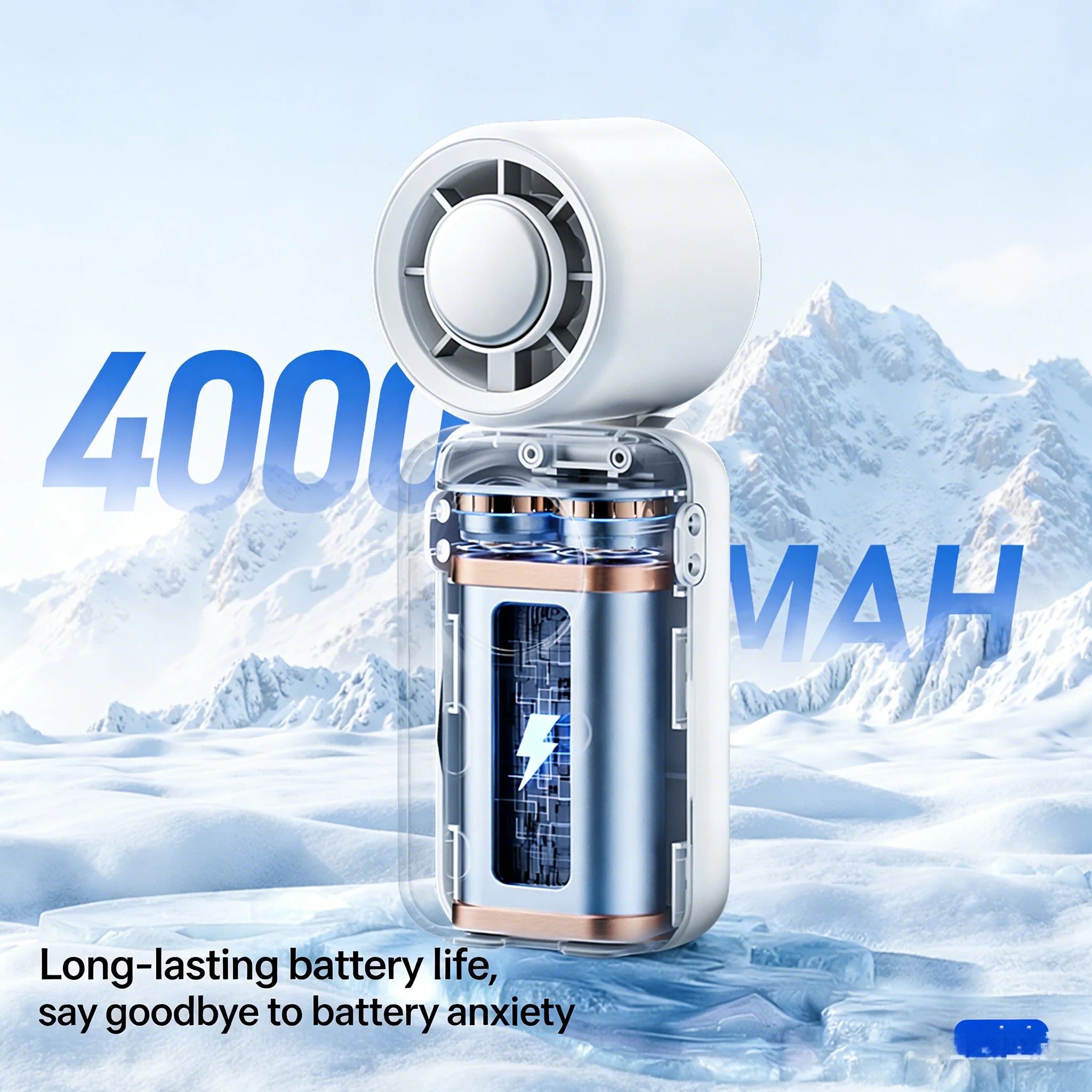 Portable Mini Handheld Fan 4000mAh High Speed Cooling LED Display 100 Adjustable Settings USB Rechargeable Desk Fan Travel
