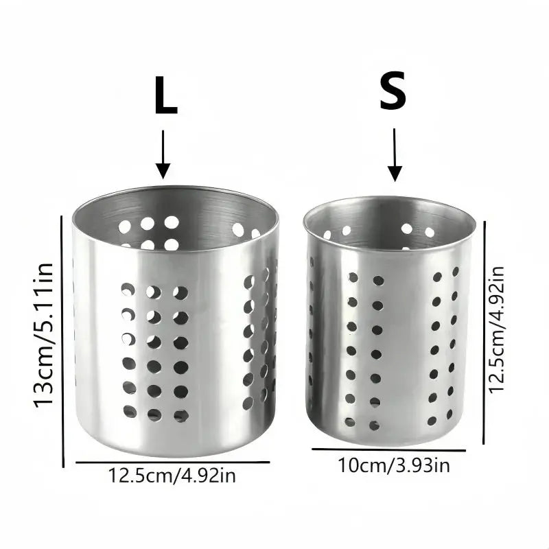 1/2 Piece Steel Stainlesscylindrical Chopstick Cutlery Storage Box Suitable for Home Kitchens, Restaurants, and Dormitories