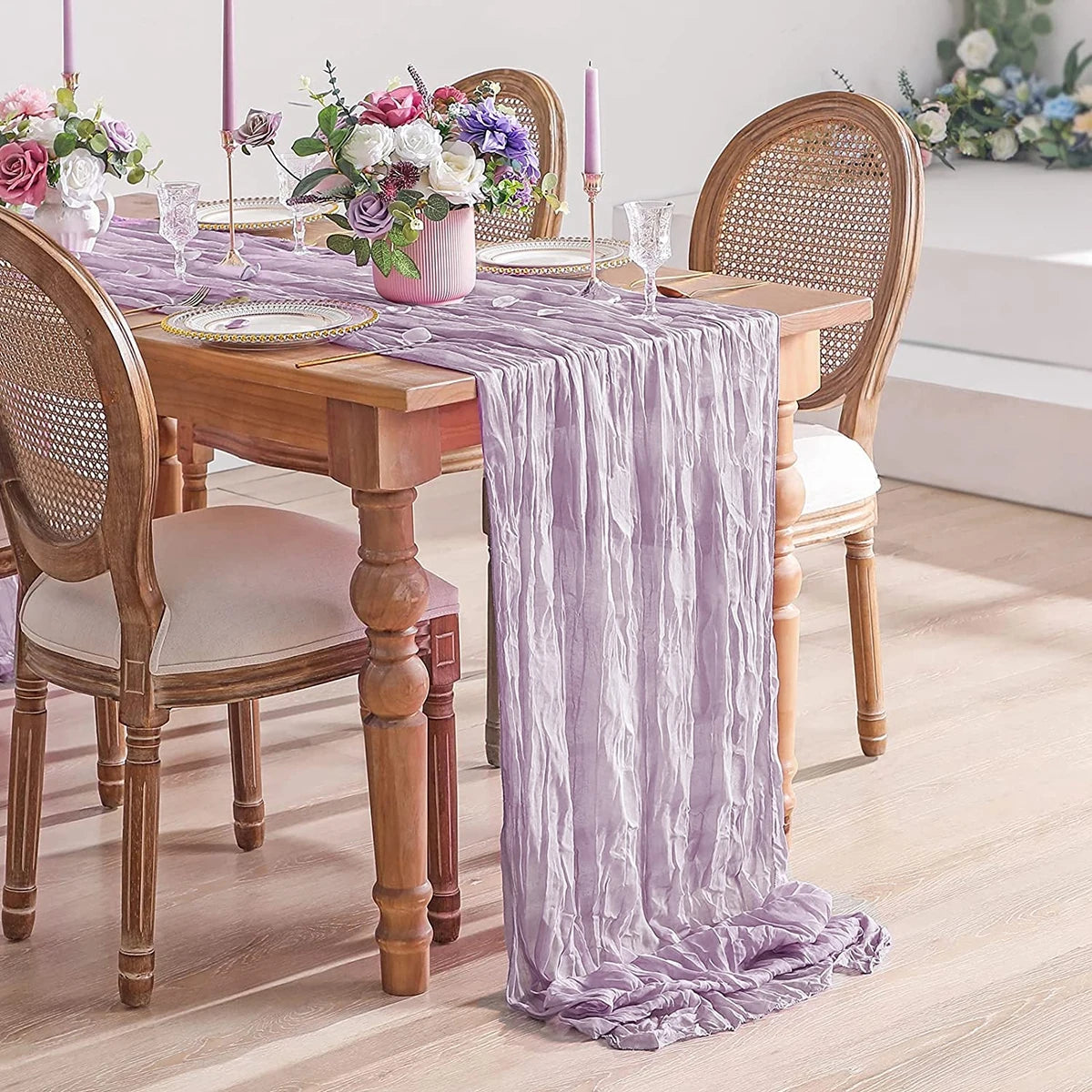 Semi-Sheer Gauze Table Runner Sage Cheesecloth Table Setting Dining Vintage Wedding Party Christmas Banquets Arches Cake Decor