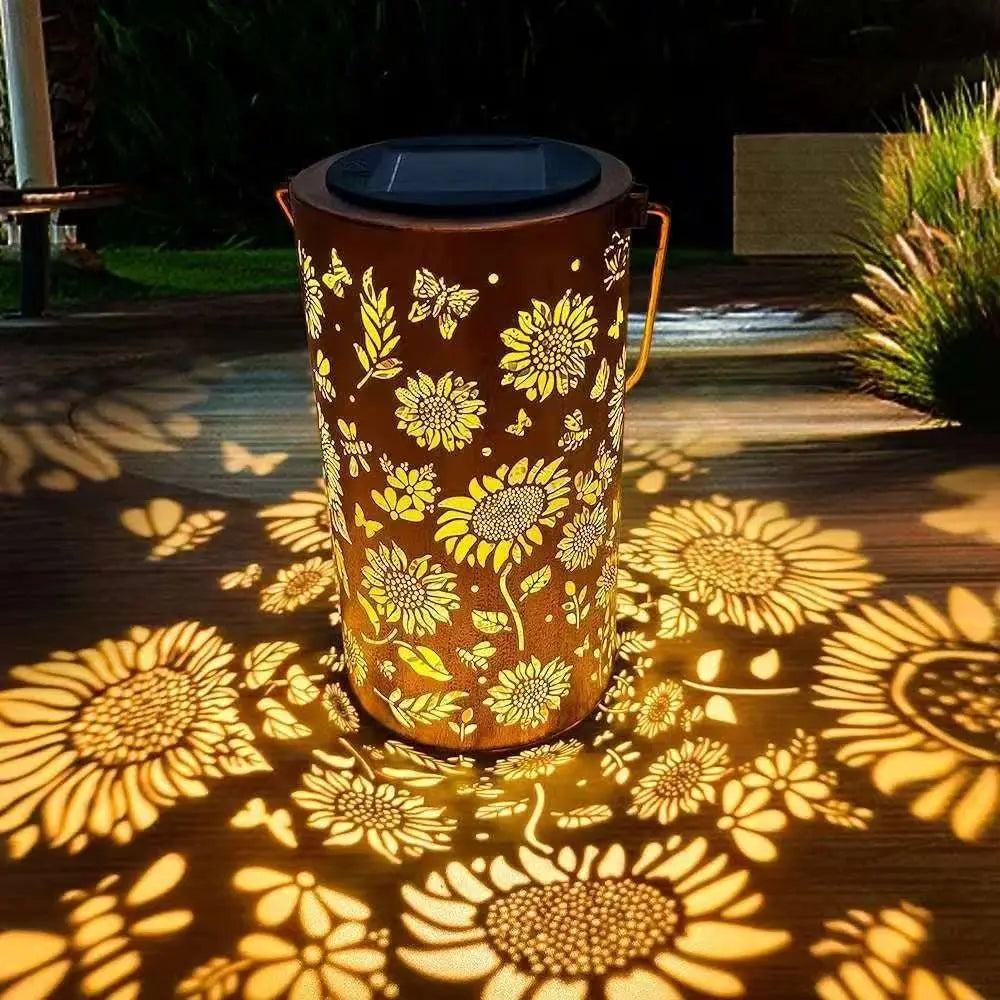 Sunflower Light and Shadow Light Waterproof Outdoor Light Solar Powered for Night Pathway Lawn Garden Patio Decor Lighting