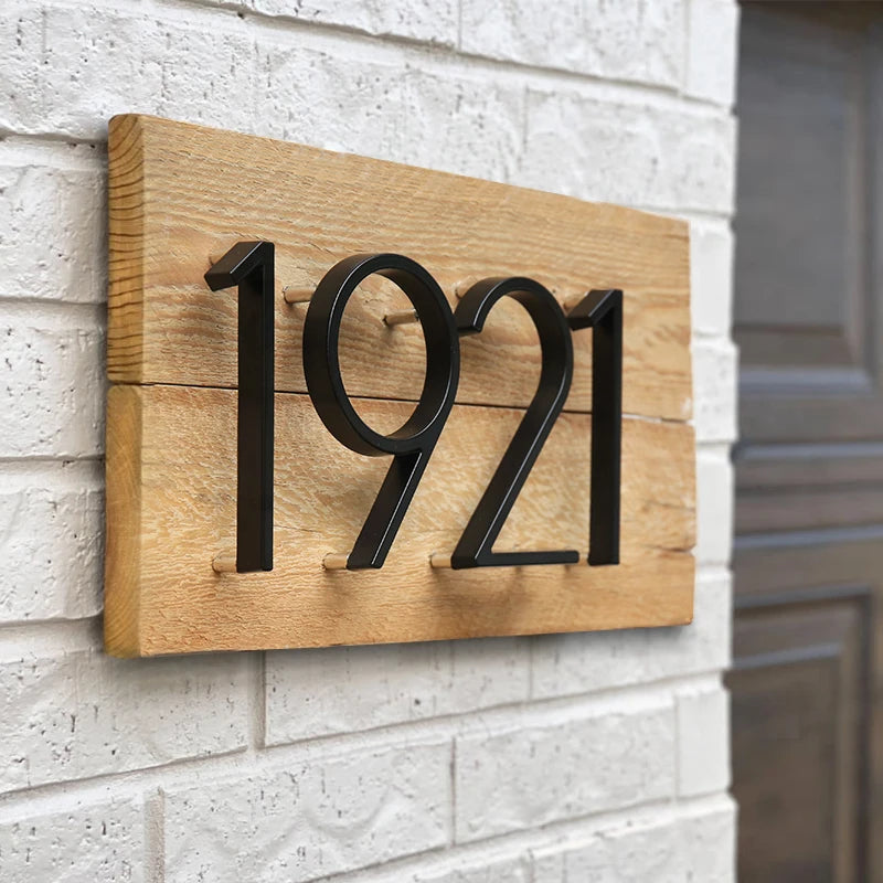1pc 125mm Floating House Number Outdoor 5 inch Black Zinc Alloy Letter Apartment Door Numbers Mailbox Address Sign #0-9