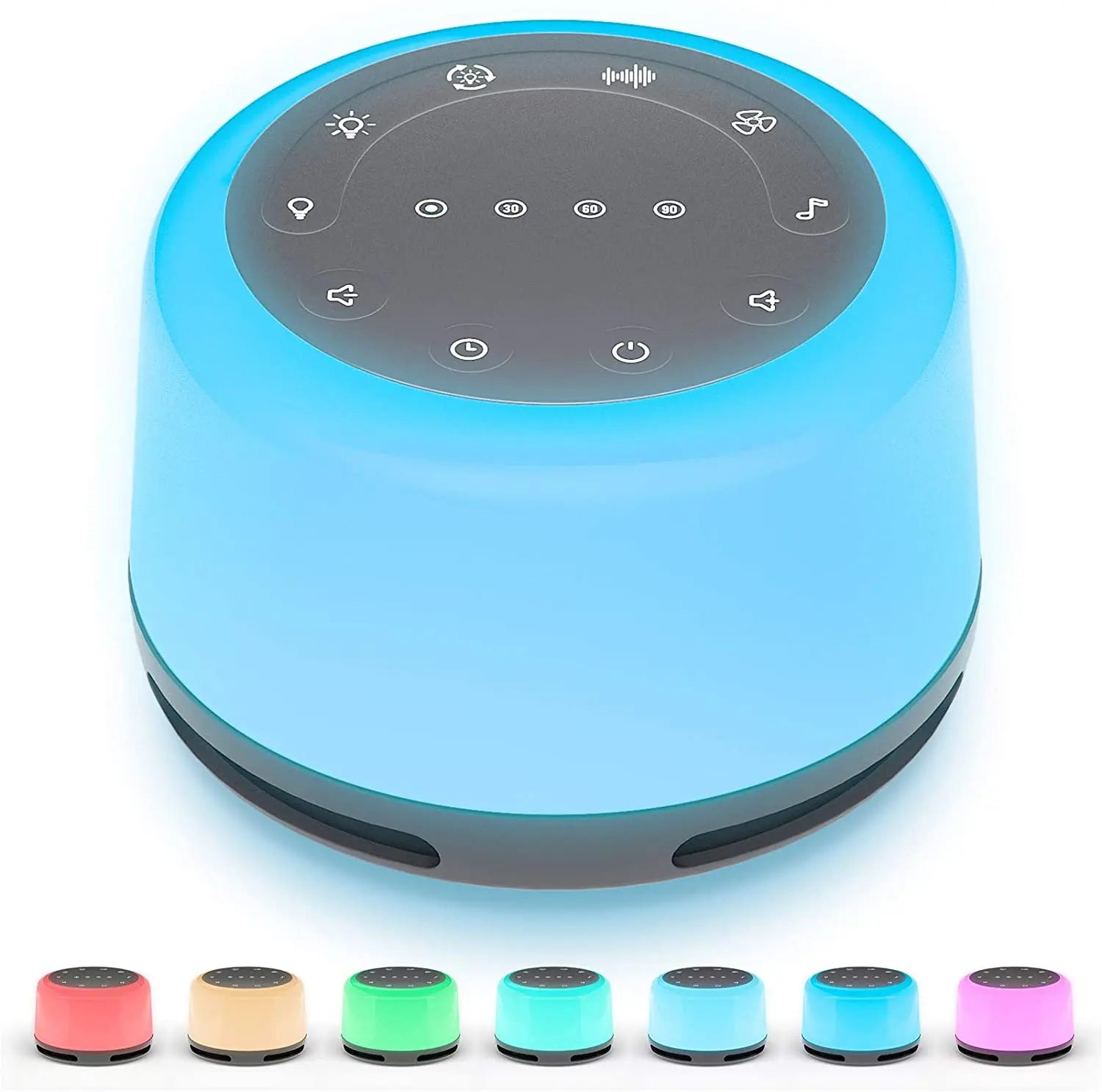 Upgraded Portable White Noise Sound Machine with Mood Light Sleep Sound Therapy with RGB Night Light for Baby