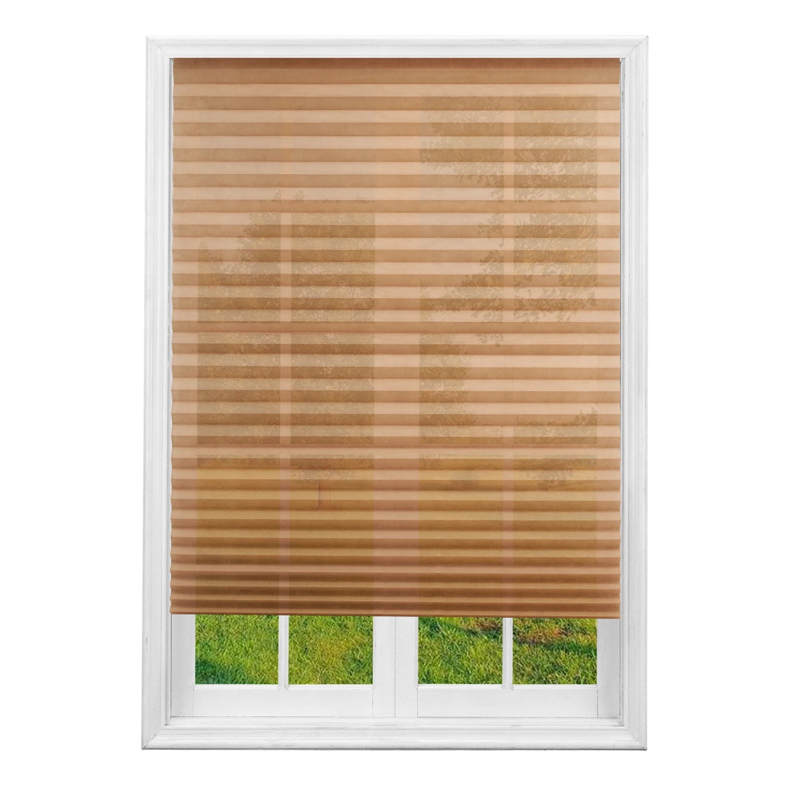 Window Blind Self Adhesive Pleated Blinds Cordless No Drill Light Filtering Bedoom Darkening Blackout Shades for Home Travel