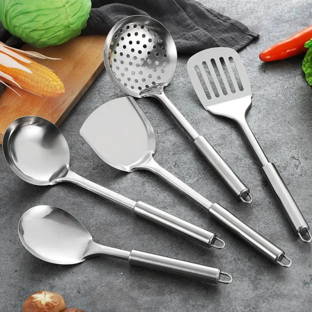 Durable Stainless Steel Wok Spatula Long Handle Kitchen Gadgets Kitchen Cooking Utensil Set Rice Spoon Ladle Cooking Tools