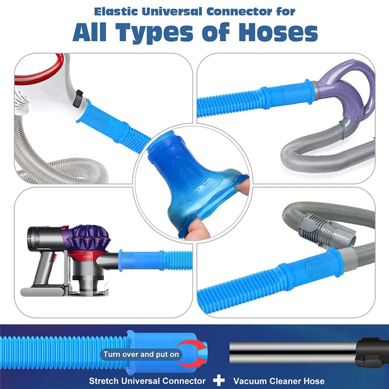 MOPHE-Dryer Vent Cleaner Kit 2 Pieces For Vacuum Cleaner Compatible Dryer Lint Brush And Vacuum Hose Attachment