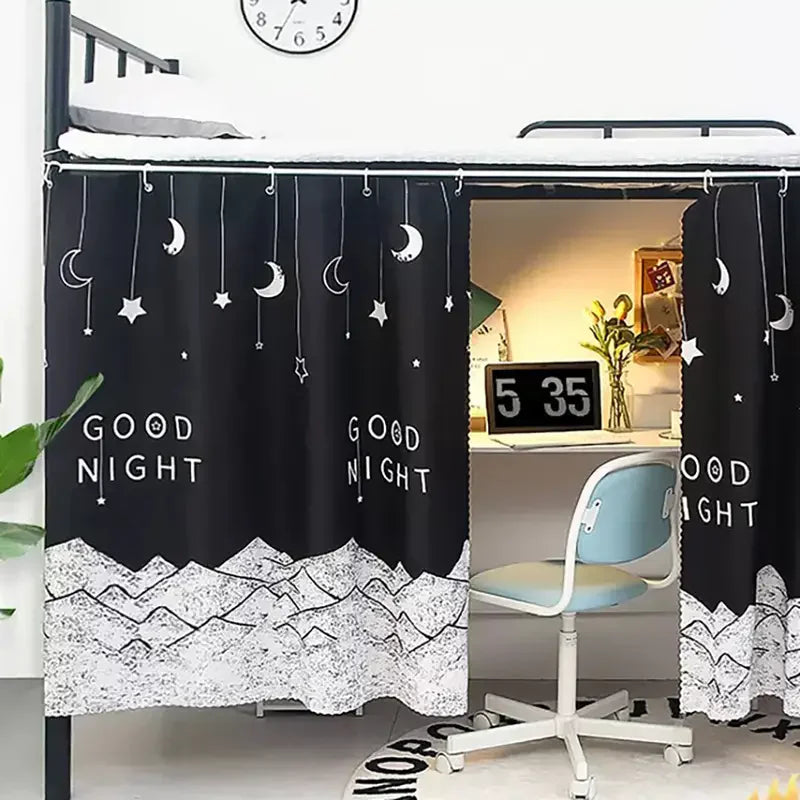 1 privacy bed curtain - blackout, dustproof for bunk and single beds, perfect for families and school dormitories