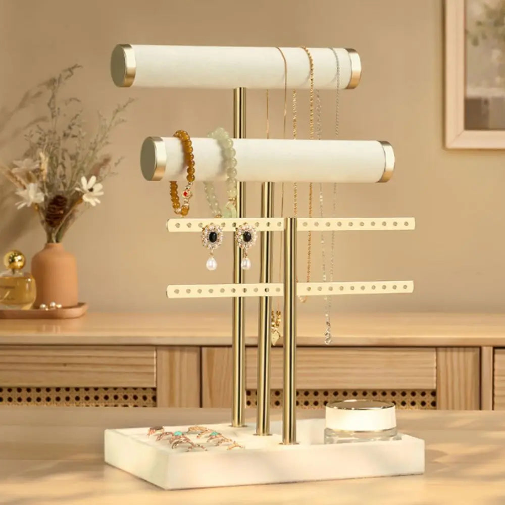 3 Tier Bracelet Holder Display Storage Detachable T Bar Velvet Bracelet Rack Metal Jewelry Holder Organizer