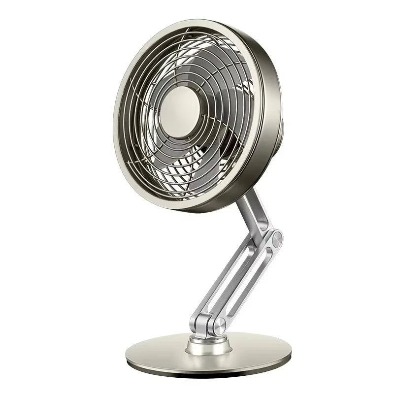 Metal USB Charging Mini Fan 360 Degree Rotation Folding Outdoor Desktop Creative Fan Aluminum Fan 3 Speed Adjustable Desk Fan