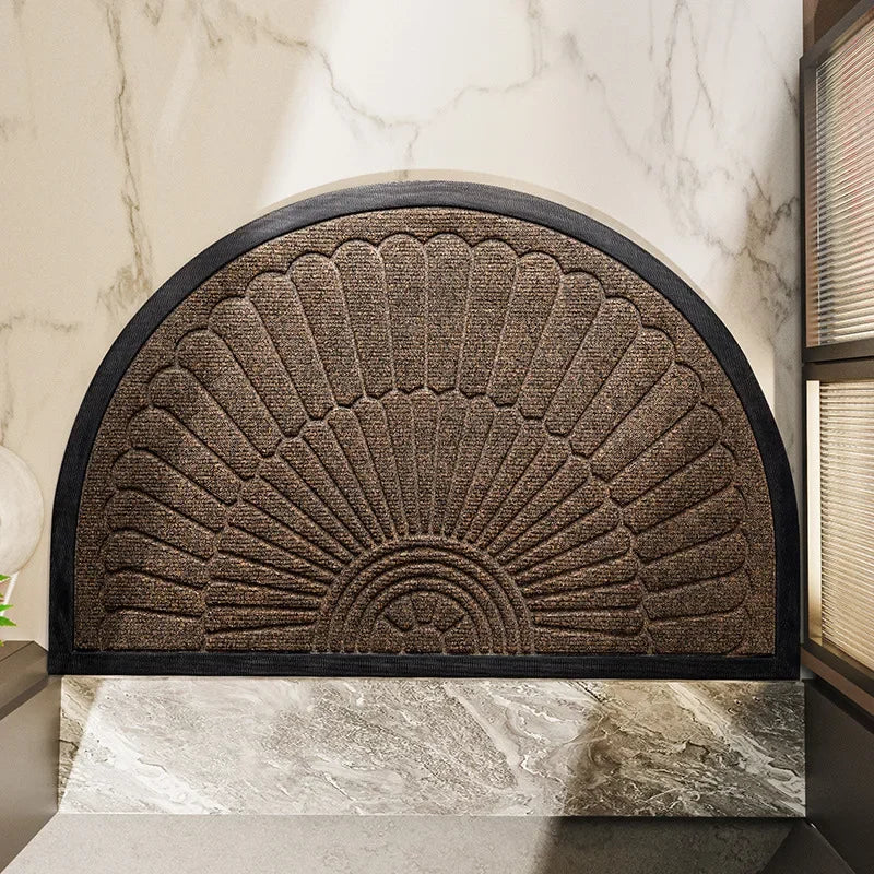 1pc Semicircular Durable Door Mat Outdoor Doormat Indoor Entrance Doormat-Non Slip Front Door Mat for Outside Inside Entryway