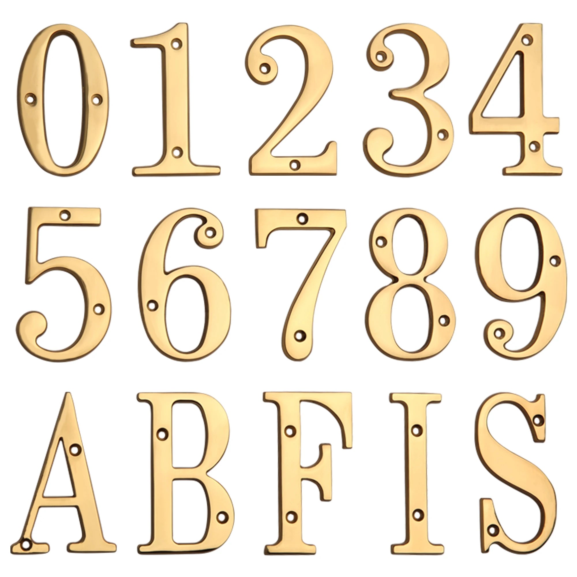 Goodinary® Polished Brass House Numbers