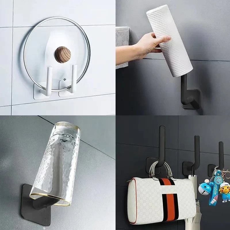 2/4/8pcs Punch-free Baseball Cap Hooks Multifunctional Bathroom Storage Rack Towel Bag Storage Racks Caps Organizer Hangers