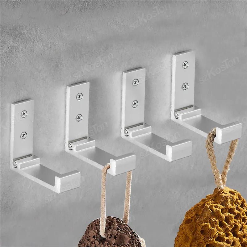 1/5/50pcs Folding Hooks Wall Door Clothes Hooks Aluminum Alloy Rustproof Wall Hanger Clothes Coat Towel Coat Hooks