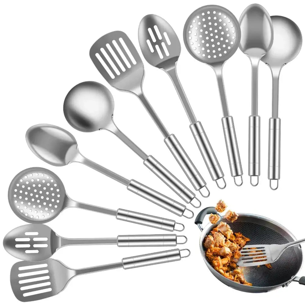 Durable Stainless Steel Wok Spatula Long Handle Kitchen Gadgets Kitchen Cooking Utensil Set Rice Spoon Ladle Cooking Tools