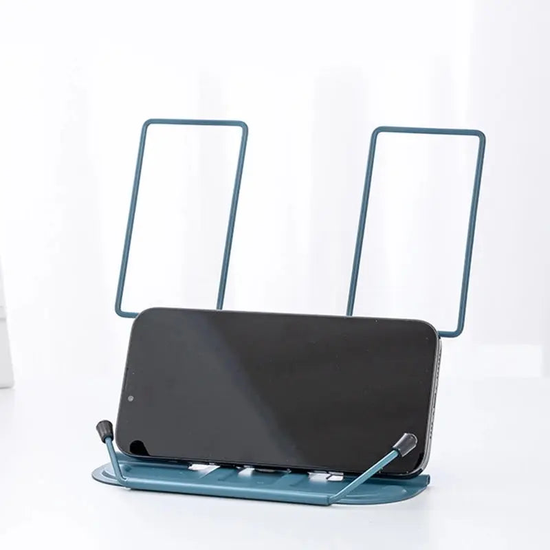 Adjustable Desk Book Stand Cookbook Holder Portable Bookrest Non-slip Page Clips for Thick Book Cookbook Textbook Recipe