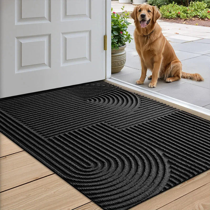 Anti Slip Floor Mat Entrance Doormat Waterproof Dustproof Indoor Outdoor Carpet PVC Bottom Durable Foot Rug Grey Black