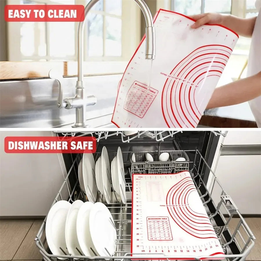 UNTIOR 1PCS Silicone Baking Mat Kneading Pad Dough Mat Pizza Cake Dough Maker Kitchen Cooking Grill Non-Stick Gadgets Bakeware
